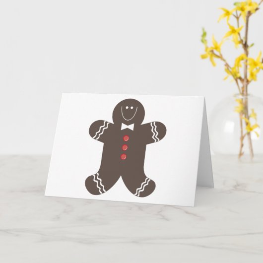 Gingerbread Man Karte (Gelbe Blume)