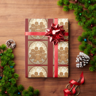 Gingerbread Man Kekse Weihnachten Jugendstil  Geschenkpapier