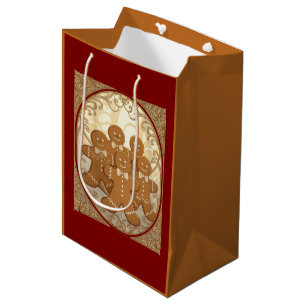Gingerbread Man Kekse Weihnachten Jugendstil Mittlere Geschenktüte