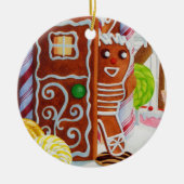 GINGERBREAD MAN Keramik Circle Ornament (Vorne)