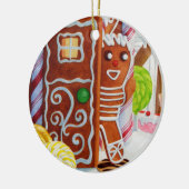 GINGERBREAD MAN Keramik Circle Ornament (Links)