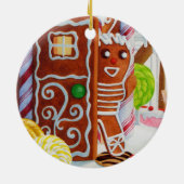 GINGERBREAD MAN Keramik Circle Ornament (Hinten)