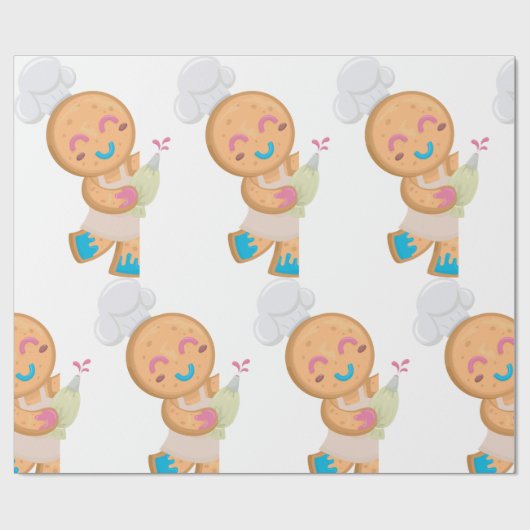 Gingerbread Man Koch Geschenkpapier (Flach)