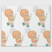 Gingerbread Man Koch mit Spritzbeutel Geschenkpapier (Flach)