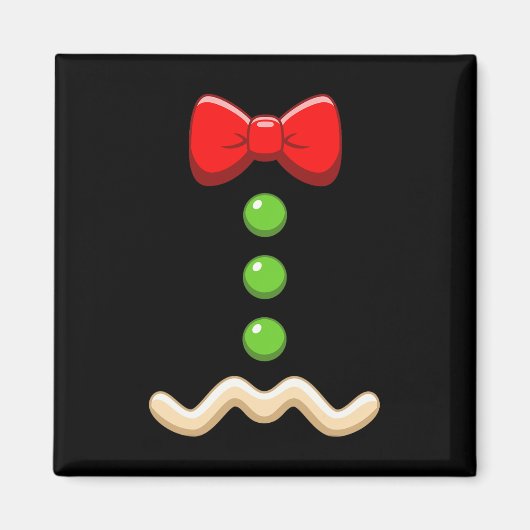 Gingerbread Man Kostüm Weihnachtskeks Magnet (Vorne)