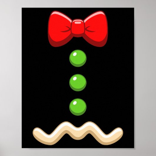 Gingerbread Man Kostüm Weihnachtskeks Poster (Vorne)