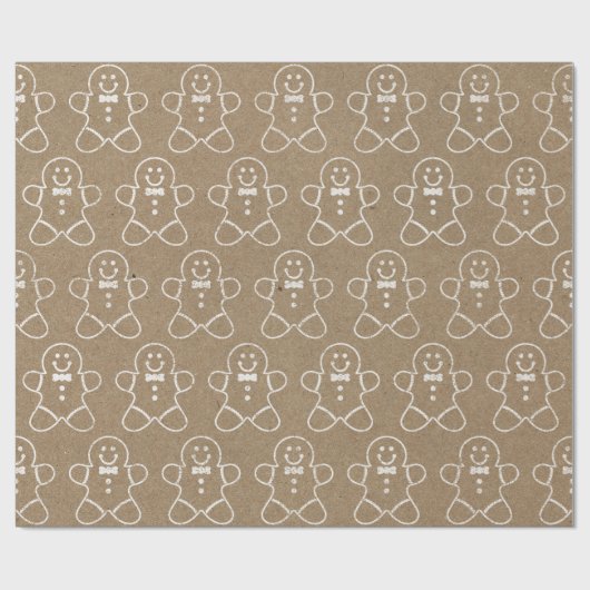 Gingerbread Man Kraft Gift Wrap Paper Geschenkpapier (Flach)