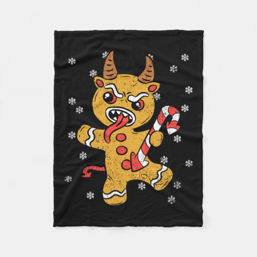 Gingerbread Man Krampus Weihnachts Pajama Weihnach Fleecedecke (Vorderseite)