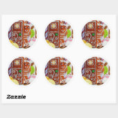 GINGERBREAD MAN Large Round Stickers (Blatt)