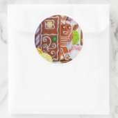 GINGERBREAD MAN Large Round Stickers (Tasche)