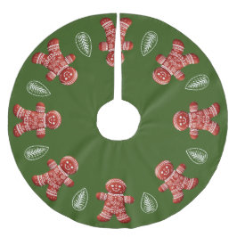 Gingerbread Man Leaf Pattern Polyester Weihnachtsbaumdecke