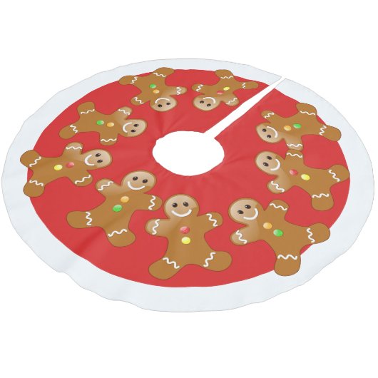 Gingerbread Man Line Polyester Weihnachtsbaumdecke (Schrägansicht)