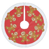 Gingerbread Man Line Polyester Weihnachtsbaumdecke (Vorderseite)