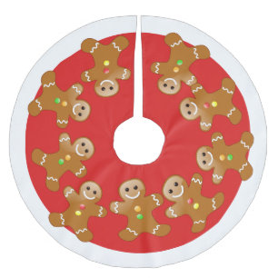 Gingerbread Man Line Polyester Weihnachtsbaumdecke