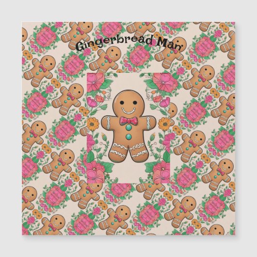 Gingerbread Man Magneteinladung (Vorderseite)