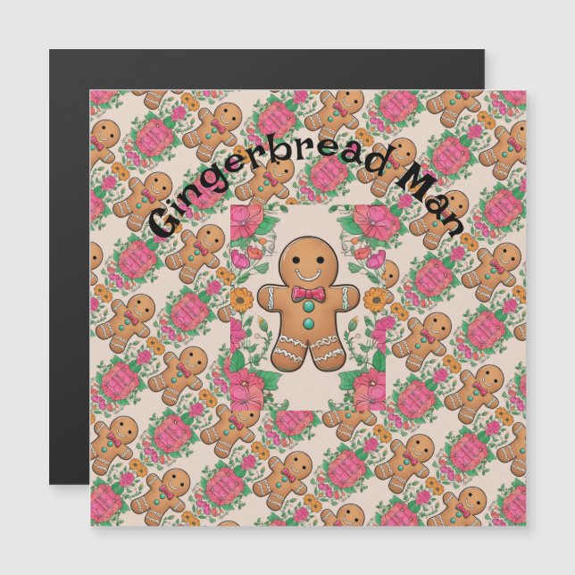 Gingerbread Man Magnetkarte (Vorne/Hinten)