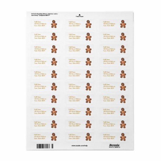Gingerbread Man Mailing Labels (Vorne)