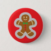 Gingerbread Man Making The Angel in the Snow Button (Vorderseite)
