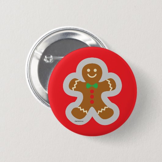 Gingerbread Man Making The Angel in the Snow Button (Vorne & Hinten)