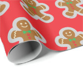 Gingerbread Man Making The Angel In The Snow Geschenkpapier (Rolleneckpunkt)