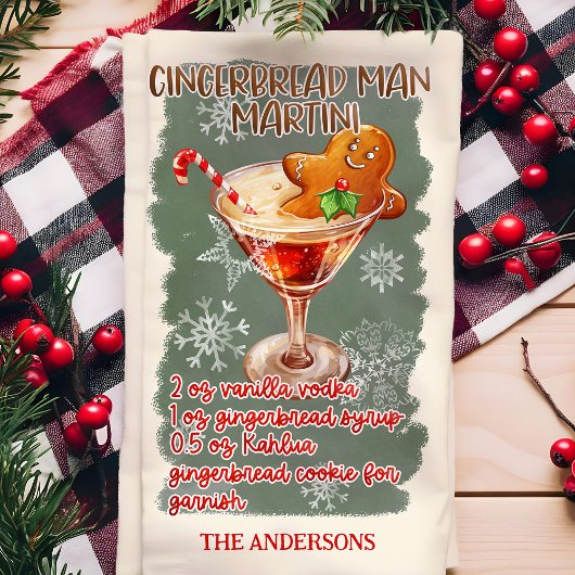 Gingerbread Man Martini Weihnachtscocktail Rezept Geschirrtuch