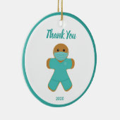 Gingerbread Man Medical Nurse Doctor Danke Keramik Ornament (Rechts)