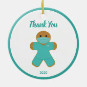 Gingerbread Man Medical Nurse Doctor Danke Keramik Ornament (Hinten)