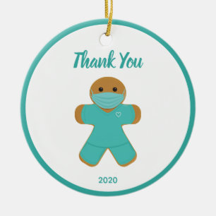 Gingerbread Man Medical Nurse Doctor Keramik Ornament