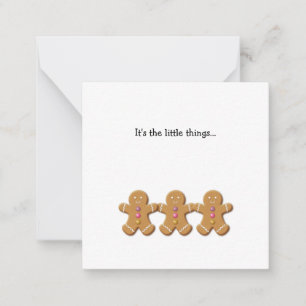 Gingerbread Man Mini Danke Note Card Mitteilungskarte