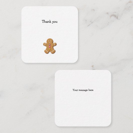 Gingerbread Man Mini Danke Note Card Mitteilungskarte (Vorne/Hinten)