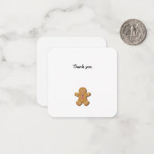 Gingerbread Man Mini Danke Note Card Mitteilungskarte (Vorderseite/Rückseite Beispiel)
