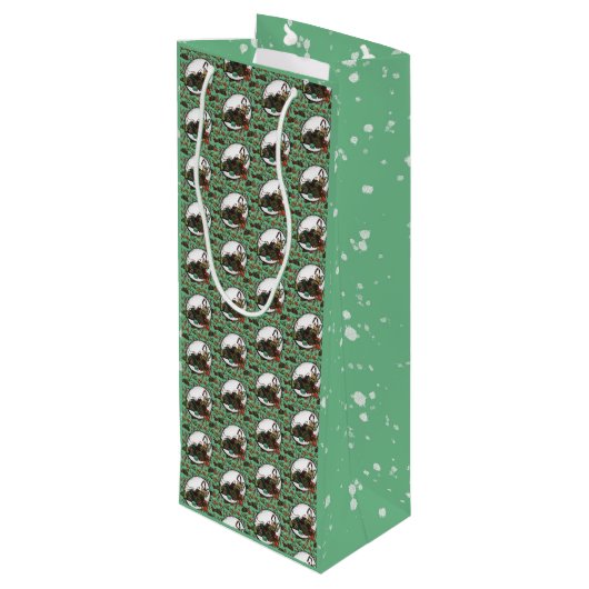 Gingerbread Man- Mint Geschenktüte Für Weinflaschen (Rückseite Schrägansicht)