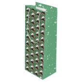 Gingerbread Man- Mint Geschenktüte Für Weinflaschen (Vorderseite Schrägansicht)