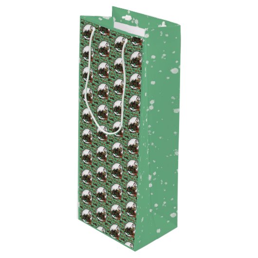 Gingerbread Man- Mint Geschenktüte Für Weinflaschen (Vorderseite Schrägansicht)