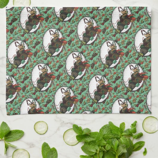 Gingerbread Man- Mint Geschirrtuch (Gefaltet)