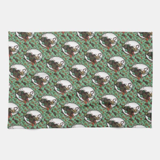 Gingerbread Man- Mint Geschirrtuch (Horizontal)