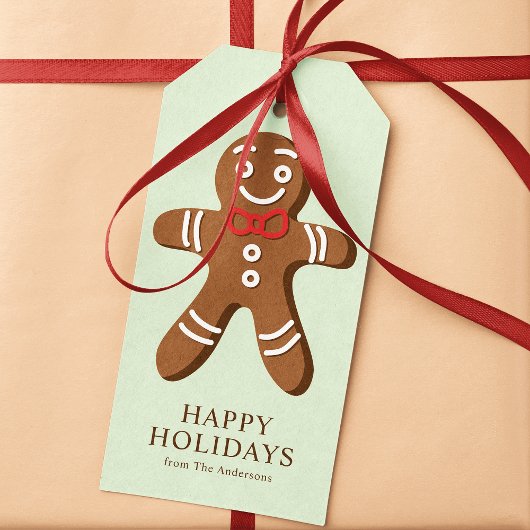 Gingerbread Man Mint Green Christmas Geschenkanhänger