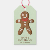 Gingerbread Man Mint Green Christmas Geschenkanhänger (Vorderseite)