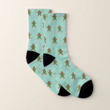 Gingerbread Man Mint Socks