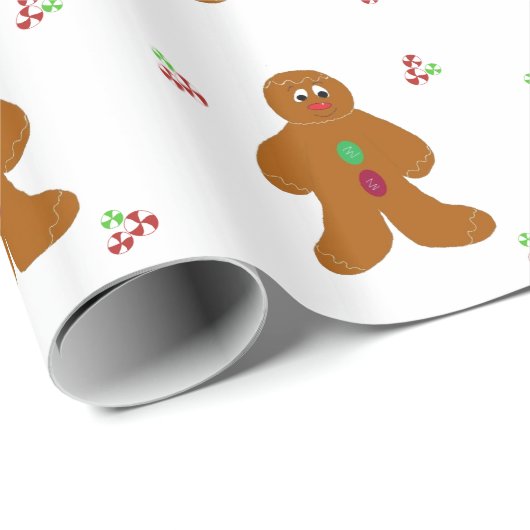 Gingerbread Man mit Holiday Candy Geschenkpapier (Rolleneckpunkt)