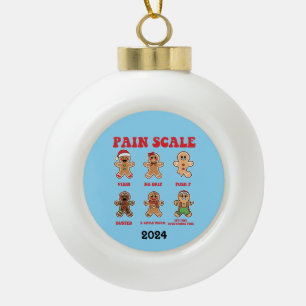 Gingerbread Man Nurse Pain Scale Keramik Kugel-Ornament