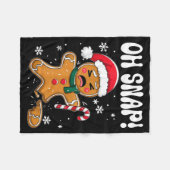 Gingerbread Man Oh Snap Christmas Funny Cookie Bak Fleecedecke (Vorderseite (Horizontal))