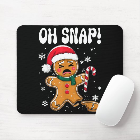 Gingerbread Man Oh Snap Christmas Funny Cookie Bak Mousepad (Mit Mouse)