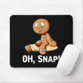 Gingerbread Man Oh Snap Christmas Funny Cookie Bak Mousepad (Mit Mouse)