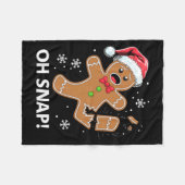 Gingerbread Man Oh Snap Christmas Funny Cookie Fleecedecke (Vorderseite (Horizontal))