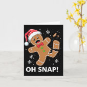 Gingerbread Man Oh Snap Christmas Funny Cookie  Karte (Gelbe Blume)