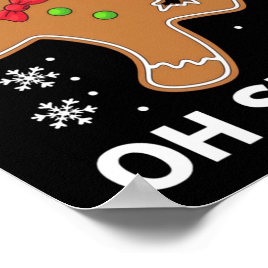 Gingerbread Man Oh Snap Christmas Funny Cookie Poster (Ecke)