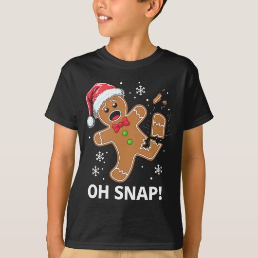 Gingerbread Man Oh Snap Christmas Funny Cookie T-Shirt (Vorderseite)
