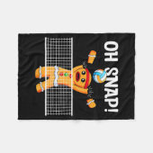 Gingerbread Man Oh Snap Christmas Volleyball Playe Fleecedecke (Vorderseite (Horizontal))