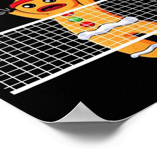 Gingerbread Man Oh Snap Christmas Volleyball Playe Poster (Ecke)